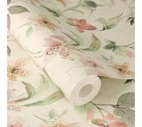 Rasch X Tesa Lumina Delicate Watercolour Floral Self-Adhesive Peel & Stick Textured Wallpaper, Dusky Pink