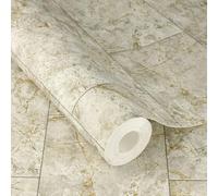 Rasch X Tesa Luxora Natural Stone Block Self-Adhesive Peel & Stick Textured Wallpaper, Beige