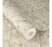 Rasch X Tesa Luxora Natural Stone Block Self-Adhesive Peel & Stick Textured Wallpaper, Beige