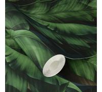 Rasch X Tesa Rio Jungle Leaves Self-Adhesive Peel & Stick Textured Wallpaper, Green