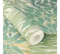 Rasch X Tesa Wildscape Summer Garden Self-Adhesive Peel & Stick Textured Wallpaper, Green