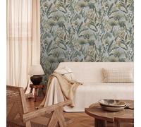 Rasch Zanzibar Chalky Blue Heavyweight Vinyl Wallpaper, Blue