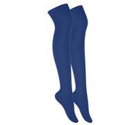 RASH ACCESSORIES Girls Women Over The Knee Microfiber Cotton Rich Thigh High Socks Plain - Perfect for Daily Wear UK Size 4-6.5 (Turquoise)