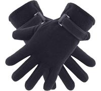 RASH ACCESSORIES Mens Gloves Thinsulate Lined Full Finger Thermal Wooly Work Knitted Hand Warmers Heat Holders Winter- Cycling Running Walking- touch screen Men's (Black)