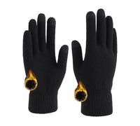 RASH ACCESSORIES Thinsulate Lined Full Finger Thermal Winter Wooly Work Knitted Glove for Women (Black)