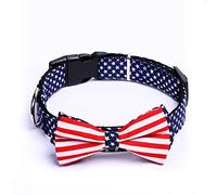 RASHU American Flag Bow Tie Dog Collar Bow Tie Pet Collar Printed Cat Dog Bow Tie 3