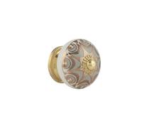 Rasiya Art Cabinet Drawer Door Knobs for Interior Doors - Vintage Ceramic Pull Handles for Kitchen Cabinet-Cupboard-Wardrobe Home Furniture Hardware - Grey Gold - Pack of 10