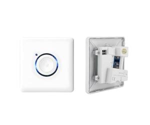 RASMACOR | IP66 LED Wall Touch Timer Switch | for Outdoor and Indoor Use | 16 Levels of Time Adjustment 16A 230V | Between 2 and 120 Minutes | Easy Installation (White)