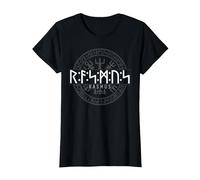 Rasmus in Futhark Runes Viking T-Shirt, Women, Black, X-Large