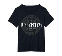 Rasmus in Futhark Runes Viking T-Shirt, Women's Plus, Black, 2X