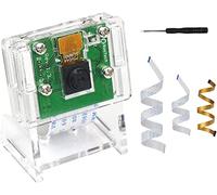 R∞RasTech Rasp Pi Camera Module 5 MP 1080p Sensor OV5647 Webcam Video Camera Module Set with 1 Clear Stand and 3 Ribbon Cable for Pi 5 Pi 4 Model A/B, Zero w/2w