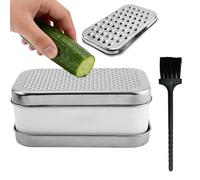 Rasp with Container, Stainless Steel Manual Kitchen Helper, Potato Grater, Cheese Grinder, for Fruit, Onions, Potatoes, Ginger, Cucumbers, Carrots for Food Preparation at Home and in the Restaurant