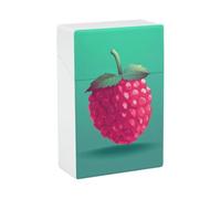 Raspberries Cigarette Case - Portable Cigarette Box Lightweight Holder Case for Travel Waterproof Plastic Cigarettes Boxes Pocket Size Storage Box for 20 Cigarettes