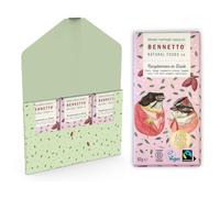 Raspberries in Dark Tangy raspberry pieces in rich dark chocolate. 60% cocoa. Certified organic, Fairtrade, and net climate positive. Beautiful gifts for everyone. 3x 80g Full Size Bars.