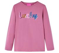 (raspberry, 104) Kids' T-shirt with Long Sleeves Children's T Shirt Tops Tee Sequin Word Design