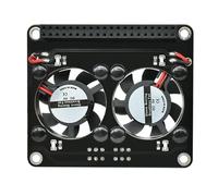 Raspberry 5 Double Fan Active Cooling Expansion Board Independent LED Lighting Control Efficient Thermal Solution Cooling Fan Expansion Board