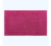 HOMESCAPES Bath Mat, Luxury 1600gsm Extra Soft 100% Cotton, Reversible Bathroom Mats Non-Slip, Washable, Super Absorbent, Quick-Dry, Raspberry Pink Bathroom Rug, 50 x 80 cm