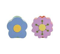 Raspberry Blossom Flower Candle Holders 2 Pack