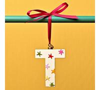 Raspberry Blossom Monogram Letter Hanging Decoration - T Raspberry Blossom Multicolor