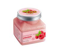 Raspberry Body & Face Scrub, Exfoliating Scrub with Gentle Particles, Brightening & Smoothing Scrub for Rough Skin, Dead Skin Remover for Face, Body, Legs, Arms, Back, 500g (Pink)