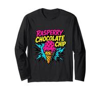 Raspberry Chocolate Chip Retro Ice Cream Long Sleeve T-Shirt