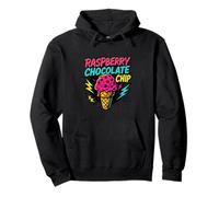 Raspberry Chocolate Chip Retro Ice Cream Pullover Hoodie