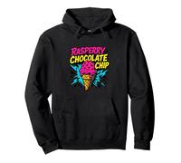 Raspberry Chocolate Chip Retro Ice Cream Pullover Hoodie