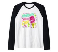Raspberry Chocolate Chip Retro Ice Cream Raglan Baseball Tee