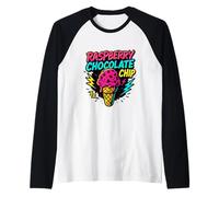 Raspberry Chocolate Chip Retro Ice Cream Raglan Baseball Tee