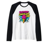 Raspberry Chocolate Chip Retro Ice Cream Raglan Baseball Tee