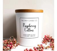 Raspberry Collins Scented Candle - White Glass Jar 300Ml