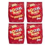 Raspberry Flavour Mini Biscuits 120g Each - Bundle of 4 | 6 Snack Packs per Bag | Perfect for Lunchboxes & On-the-Go | No Artificial Colours or Flavours