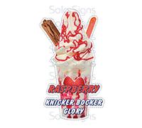 Raspberry KBG Whippy Ice Cream Sticker - 16cm high Knickerbocker Glory die cut vinyl decal
