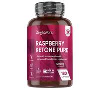 Pure Raspberry Ketones Capsules 1200mg - 180 Capsules - 6 Months Supply - 1 per Day - Rich in Phenolic Compounds - Vegan & Non-GMO Raspberry Ketone Supplements for Men & Women - Made in The UK