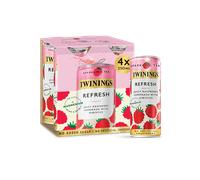 Raspberry & Lemon Sparkling Tea with Added Magnesium, Niacin & Vitamin C - Refresh Sparkling Tea - 4 Pack - Twinings