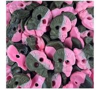 Raspberry Liquorice Skulls Bbs - Soft & Chewy Foam Candy - Sweet & Salty Liquorice Flavour - Vegan - Swedish Sweets - Perfect for Halloween (1000g)