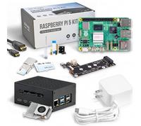 Raspberry Pi 5 16GB RAM PCIe M.2 NVMe - Set | Metal Housing | Active Cooler | M.2 NVMe SSD PCIe Board | Official USB-C 27W Power Supply | 64GB SD Card | 4K Micro HDMI