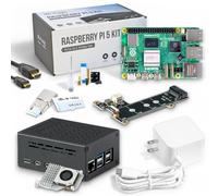Raspberry Pi 5 8GB PCIe M.2 NVMe - Set | Metal Housing | Active Cooler | M.2 NVMe SSD PCIe Board | Official USB-C 27W Power Supply | 64GB Edition | 4K Micro HDMI