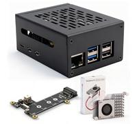 Raspberry Pi 5 Ultimate Starter Kit-128GB Edition/Raspberry Pi OS Pre-Installed/Premium Case/Low Noise Bearing System Fan&Heatsinks Cambo / 5A USB-C Power Supply/Micro HDMI Cable (Metal Case)
