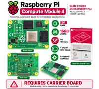 Raspberry Pi CM4 Compute Module 4 8GB RAM 16GB eMMC Industrial 55x40mm No WiFi