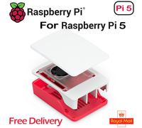 Raspberry Pi Official Pi 5 A+ Case in Red & White Built in Fan & Heatsink UK