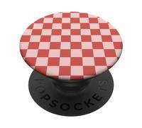 Raspberry Pink Classic Checkered Checker Checkerboard Wavy PopSockets Swappable PopGrip