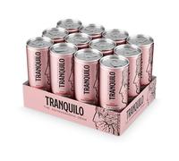 Raspberry Sparkling Ashwagandha Drink from Tranquilo - 12 Cans of Natural Vegan Calming Fruit Drink Infused with 500mg Ashwagandha Root - Sugar Free, CBD Free, & No Caffeine