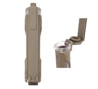RASPIO Tactical Battery Storage Holder, Portable Waterproof Single Double Slot Design Battery Case For CR123, AAA and AA Flashlight Batteries(Brown,Single)