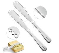 RASRIA Butter Spreader Knife for Cold Butter above 20℉, Butter Slicer, Butter Curler, Butter Grater, Butter Blade (2 knives)