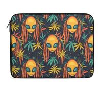 Rasta Aliens Weed Shockproof Laptop Sleeve Case Protective Briefcase Carrying Computer Bag Portable Laptops Cover 17inch