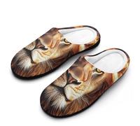 Rasta And Lion Burning Flame Men's House Slippers Memory Foam Washable Cotton Slip on Home Shoes