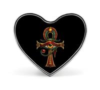 Rasta Ankh Rastafarian Egyptian Eye Horuses Heart Shape Badge Button Pins Brooches