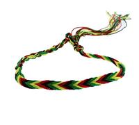 Rasta Braided Bracelet - Friendship Bracelet Reggae Colours of the Caribbean - Adjustable Wristband Bob Marley