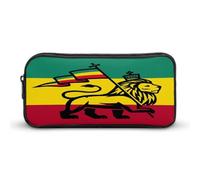 Rasta Flag Lion Small Pencil Case Large Capacity Pen Bag Aesthetic Makeup Pouch Office Stationery Organizer 22 * 12 * 5cm